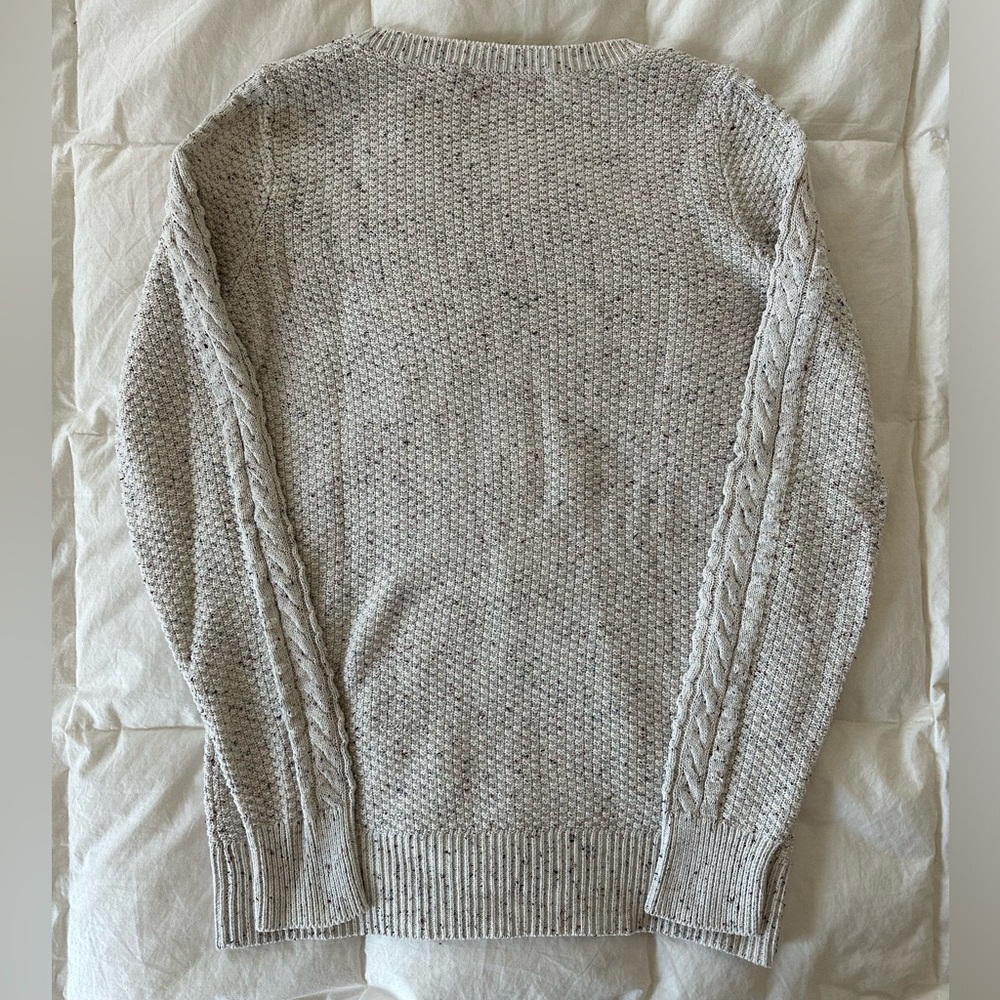 LOFT Light Gray Crew Neck Sweater - Picture 2 of 6